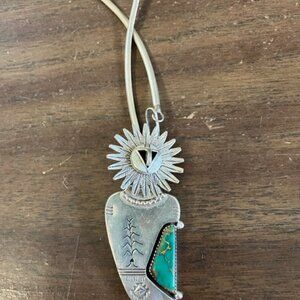 Native American Navajo Sterling silver Turquoise Kachina style Pendent